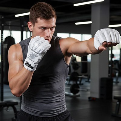 Gant de mma squelette blanc punch