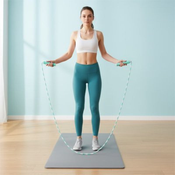 femme fait corde a sauter verte