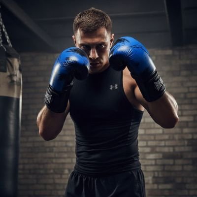 Gant de boxe bleu tempete