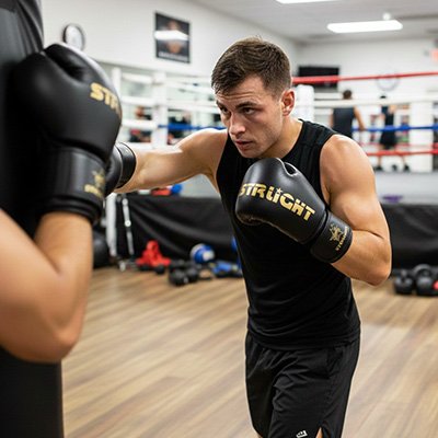 Gant de boxe noir et or