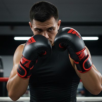 Gant de mma noir rouge