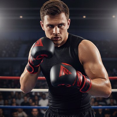 Gant de mma noir rouge ring