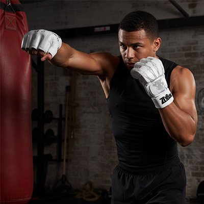 Gant de mma squelette blanc