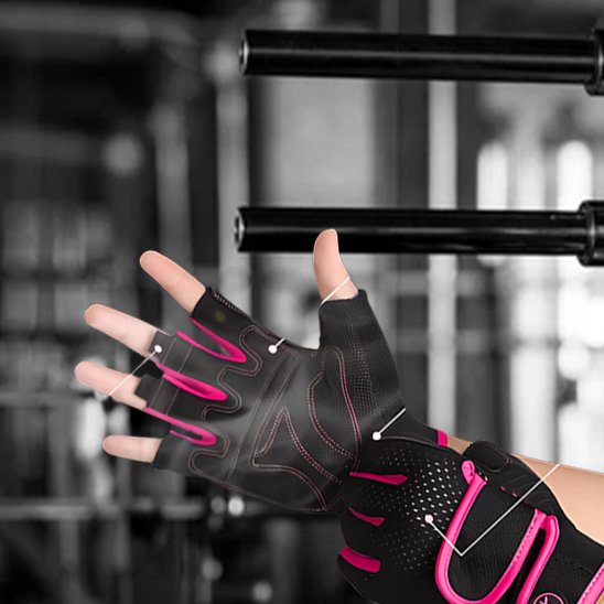 Gant-musculation-noir-et-rose- ajustable