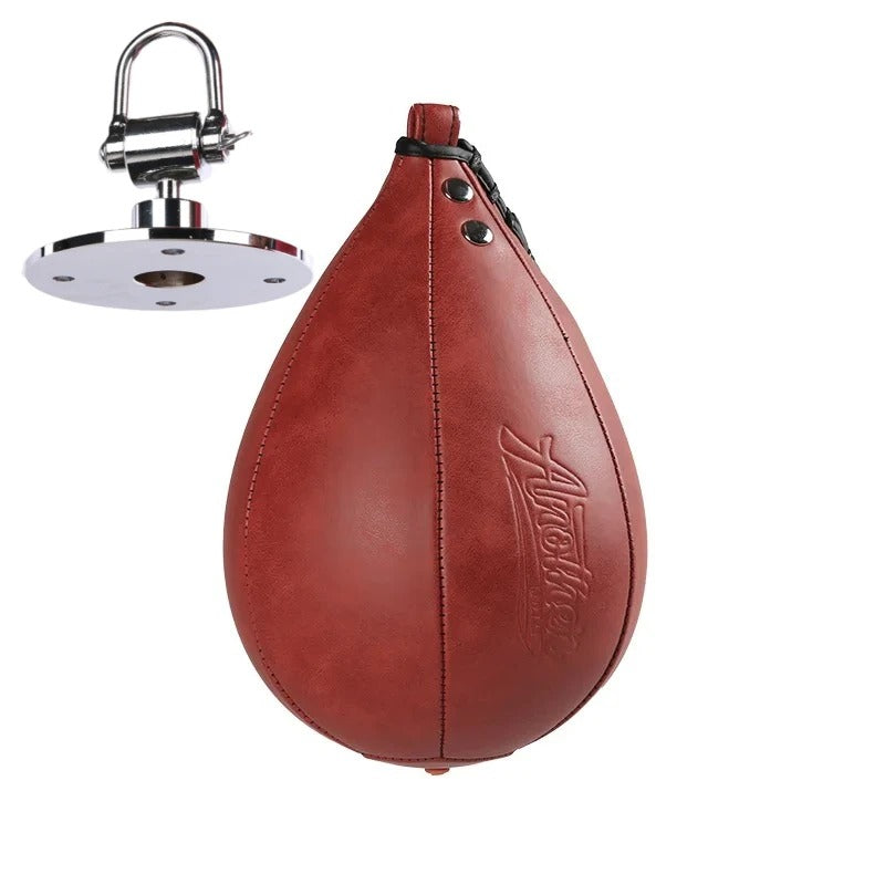 punching ball rotation 360 professionnel rouge avec attache