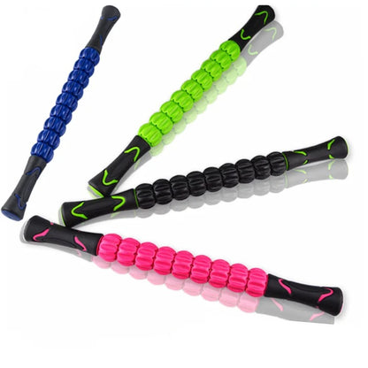 rouleaux de massage bleu rose vert noir